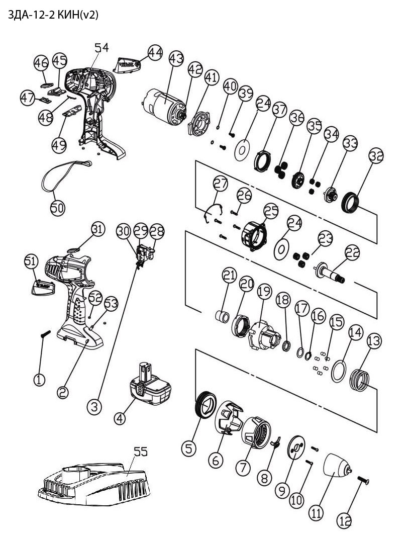 Инструмент [ЗДА-12-2 КИН] - разборная схема